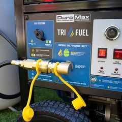DuroMax 15,000-W Portable Hybrid Tri Fuel Gas Generator, Remote Start, CO Sensor