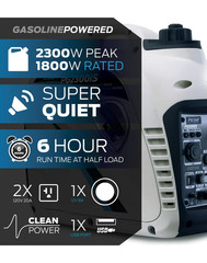 Pulsar 2300w Portable Quiet Gas Powered Inverter Generator with USB PG2300iS 🟢