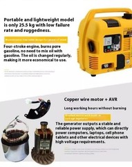 Gasoline Generator 220V Compact Home Fuel-Efficient Portable Outdoor Model