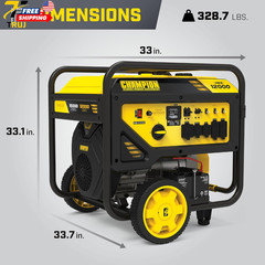 15000-Watt MKE Series Portable Generator with Electric Start and CO Shield