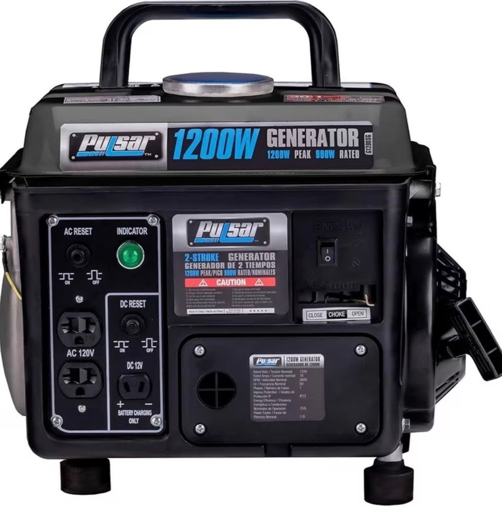 Pulsar G1200SG 1,200W Carrying Handle Gas-Powered Portable Generator, 1200w
