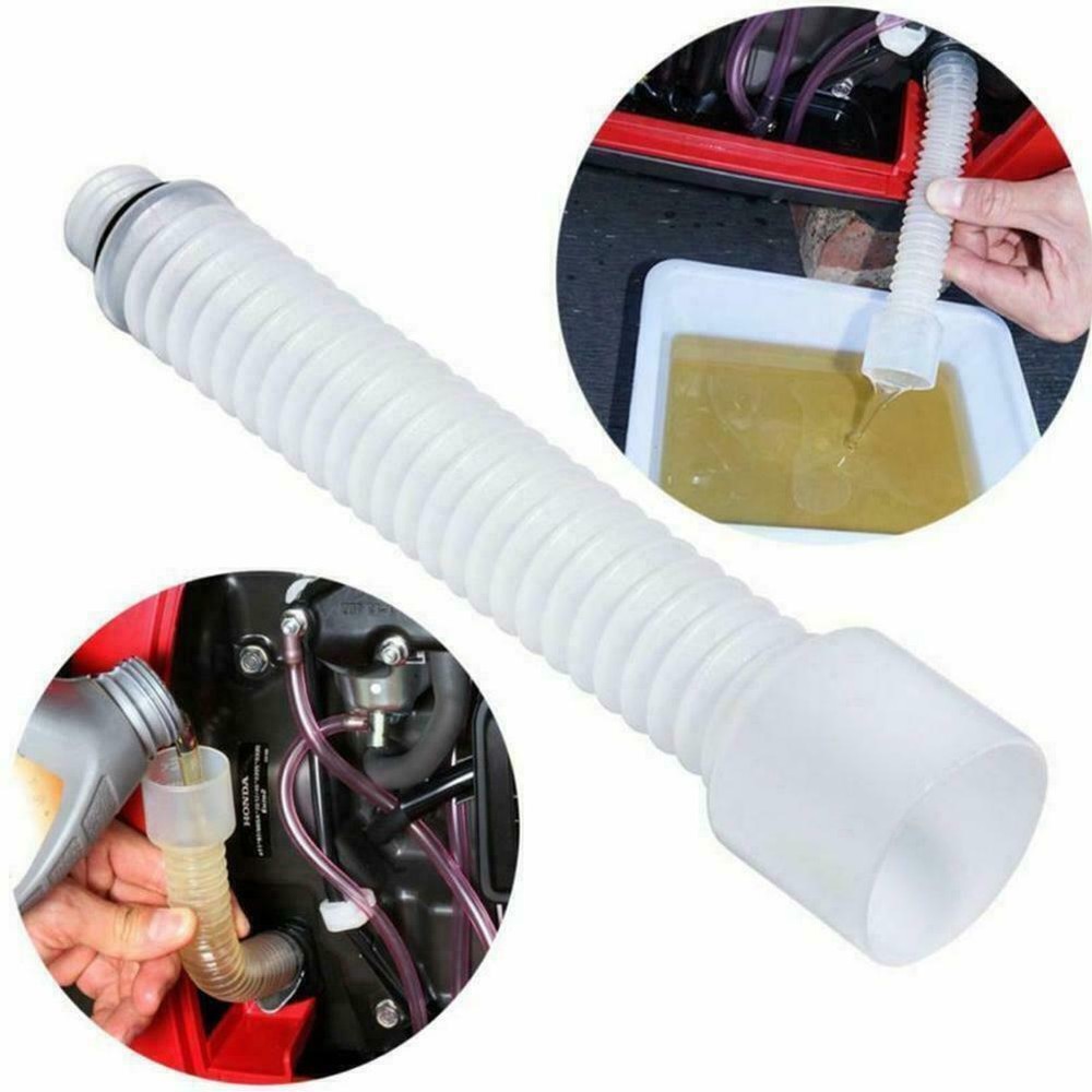 White Flexible Mess Free Oil Change Funnel Tube for Honda Inverter Generator