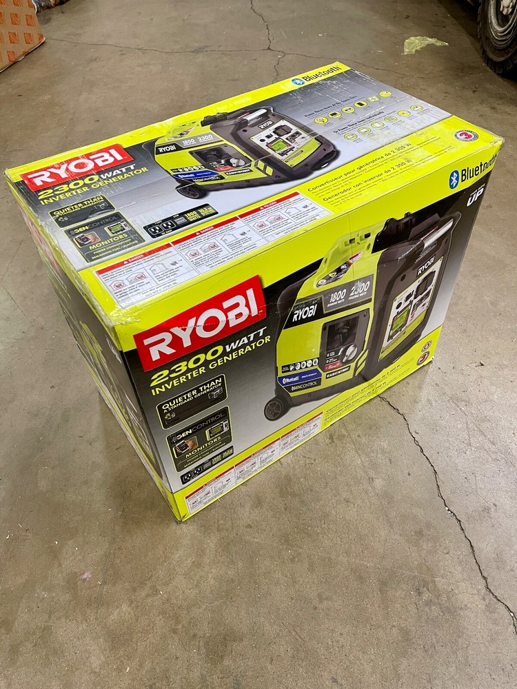 RYOBI 2,300-Watt Recoil Start Bluetooth Gasoline Powered Inverter Generator