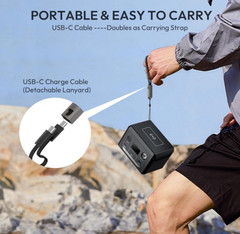 Estación de Energía Portátil 100W 96Wh LiFePO4 USB-C para Camping y Emergencias