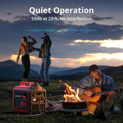 Portable Inverter Generator 3800W Gas Powered, Long Runtime Gas Generator for Ca