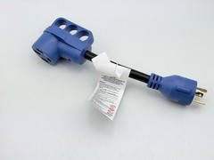 ULINE 3 Prong 30 Amp to 50 Amp RV Generator Adapter Cord 12 Inch -NEW