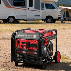 PowerSmart 7000W Gas Inverter Generator, 322cc, 6H Long Runtime, Electric Start