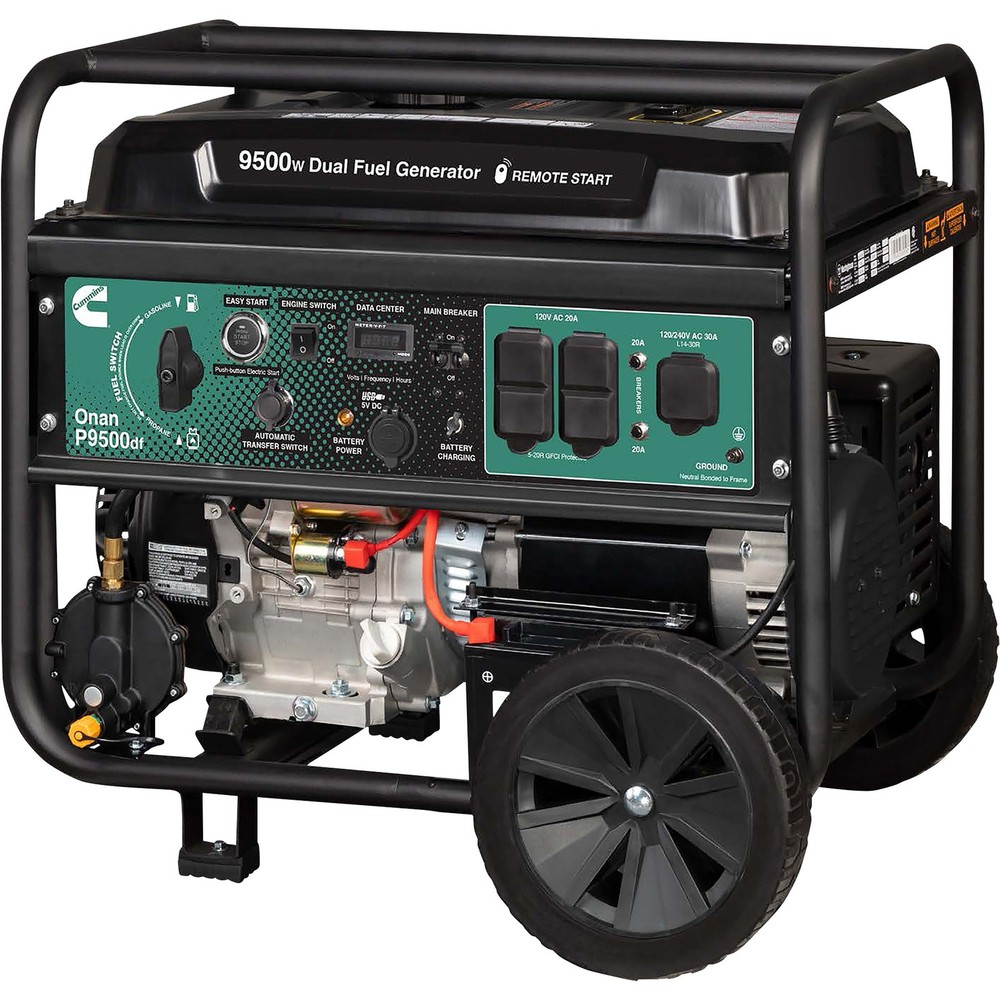 Cummins Portable Dual Fuel Generator, 9500 Surge Watts, 7500 Rated Watts,