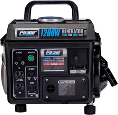 Pulsar G1200SG 1,200W Carrying Handle Gas-Powered Portable Generator, 1200W, Bla