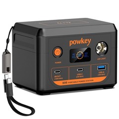 powkey Laptop Power Station 100W Portable Charger PD 3.0 100W, Black Orange