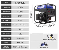 220V Single-Phase 3kW Inverter Portable Gasoline Generator for Home Use