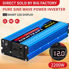 1000W-4000W Pure Sine Wave Inverter DC 12V & 24V to AC 220V 50Hz, Car