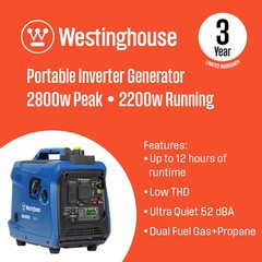 Westinghouse iGen2800DFc Recoil Start 2800 -Watt Dual Fuel NO SHIP TO CALIFORNIA