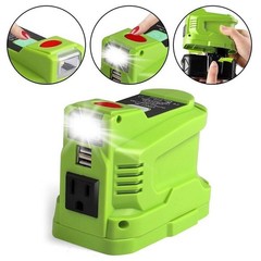 For Ryobi 18V 150W Power Source Battery Inverter w/ Dual USB Ports & LED Light