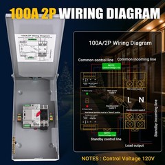 Automatic Transfer Switch, 100 Amp Generator 2P 3 100