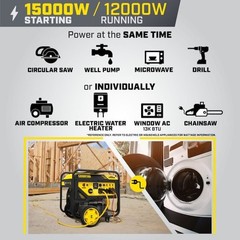 Champion Power Equipment 201160 Portable Generator, Gasoline, 12, 000 W