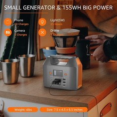 EnginStar Power Bank with AC Outlet 150W 110V Laptop Bank, Orange