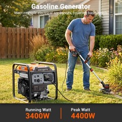 Mutaomay Gas Powered Inverter Generator Portable 4400W Emergency Power Supply