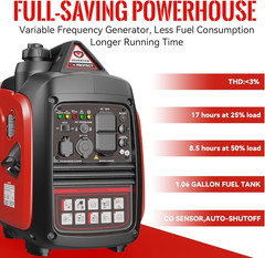 2500W Portable Generator Super Quiet Inverter Generator Ultra Lightweight for Ho