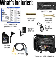 Westinghouse 12,500-W EFI Portable Dual Fuel Home Backup Generator, Remote Start
