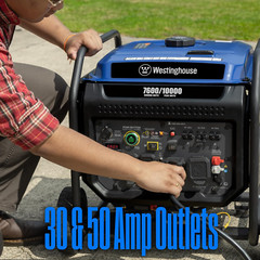10000 Peak Watt Portable Open Frame Inverter Generator, Remote Electric Start wi