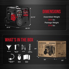 DuroStar DS13000MX 13,000W/10,500W Dual Fuel Portable Generator w/ CO Alert