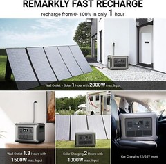 ALLPOWERS 2500W LiFePO4 Power Station Generator &140W Solar Panel For Off Grid