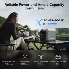1200W 1008Wh Portable Power Station Solar Generator w/ 120W Solar Panel Dabbsson