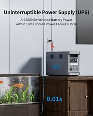 ABOK Ark2000 Portable Power Station 1536Wh 2000W Solar Generator, UPS, LiFePO4