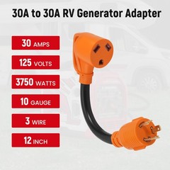 4KW Portable Dual Fuel Generator Inverter APP Start L5-30P to TT-30R Adapter