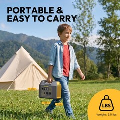EnginStar Portable Power Station,300W Solar Generator, 110V 300W, Yellow