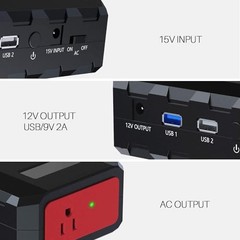 24000mAh Portable Power Bank with AC Outlet, 88.8Wh Portable Black and Red