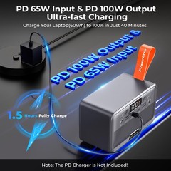 Portable Power Station, PowerUrus 28,000mAh Solar Bank, LiFePO4…