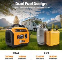 2500W Peak Gas/Propane Inverter Generator – Parallel Ready for Double Output