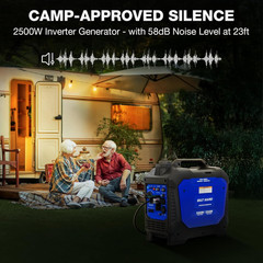 Gas Generator 2500W, 80Cc 4 Stroke Quiet Inverter Generator with CO Sensor, Para