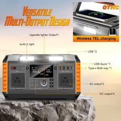 portable power station 600W output (peak to 1000W) with 100W solar panel BMS