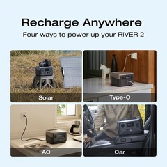 Portable Power Station 256Wh LiFePO4 Battery/1Hour Fast Charging Solar Generator