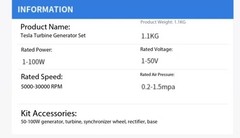 Tesla Turbine Generator Set: High-Pressure Steam Power Generation, 50–100W