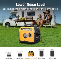 3800W Portable Dual Fuel Inverter Generator 6h Gas Runtime for Camping Trips