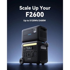 Anker SOLIX F2600 5120Wh 2400W Power Station BP2600 Expansion Battery (Black)