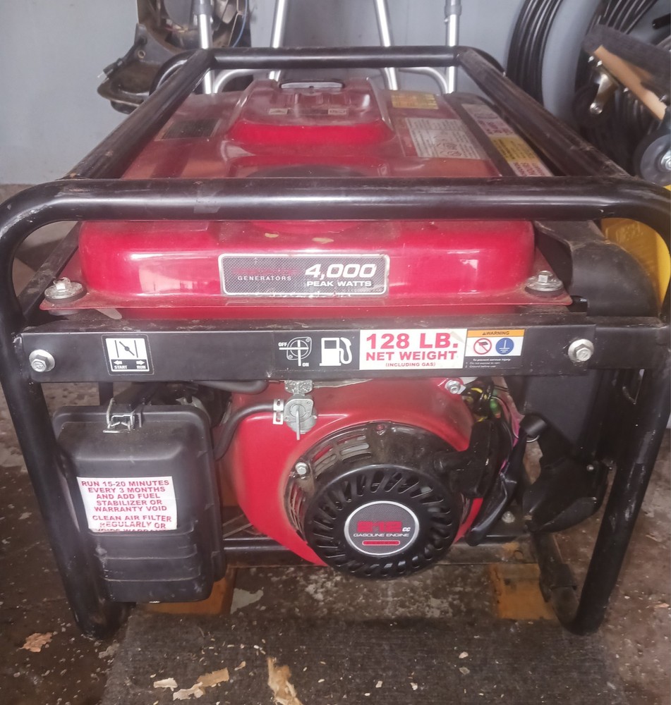 Powered By Unleaded Gasoline 4000W Portable Generator