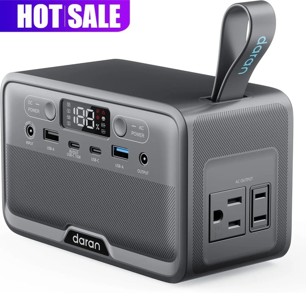 Portable Power Station 100W 89.6Wh LiFePO4 Solar Power Bank Small Generator AC