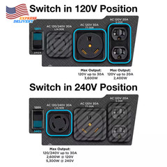 6600/5300-Watt Gas Powered Portable Generator w/Electric Start 120/240V Outlet