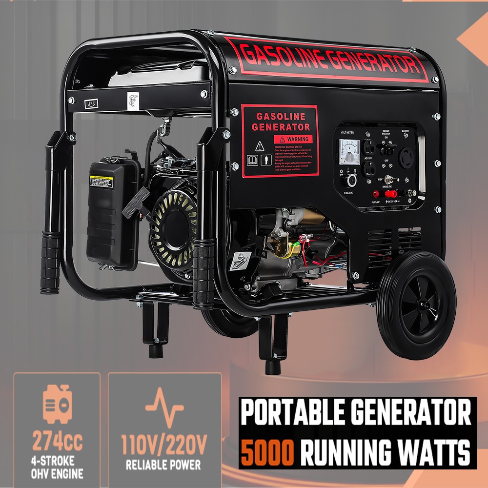 5000W Portable Inverter Generator Gas Powered Electric Remote Start 110V+220V