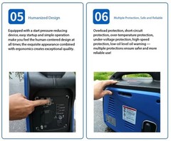 Gasoline Generator for Home Use, Inverter Type, 800W/1kW/2kW/3kW Quiet Operation