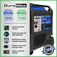 DuroMax XP13000EH 13000 Watt Dual Fuel Portable Emergency Home Backup Generator
