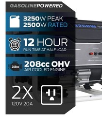 Pulsar 3,250-Watt Gasoline Powered Portable Generator. New In The Box.￼