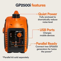 Generac 2500 -Watt Single Fuel (Gasoline) Inverter Generator NO SHIP TO CALIFORN