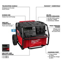Milwaukee 3300R Roll-On 7,200 Watt Battery Portable Power Supply