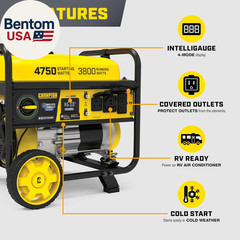 Champion Power Equipment 4750-Watt RV Ready Portable Generator with CO Shield, C